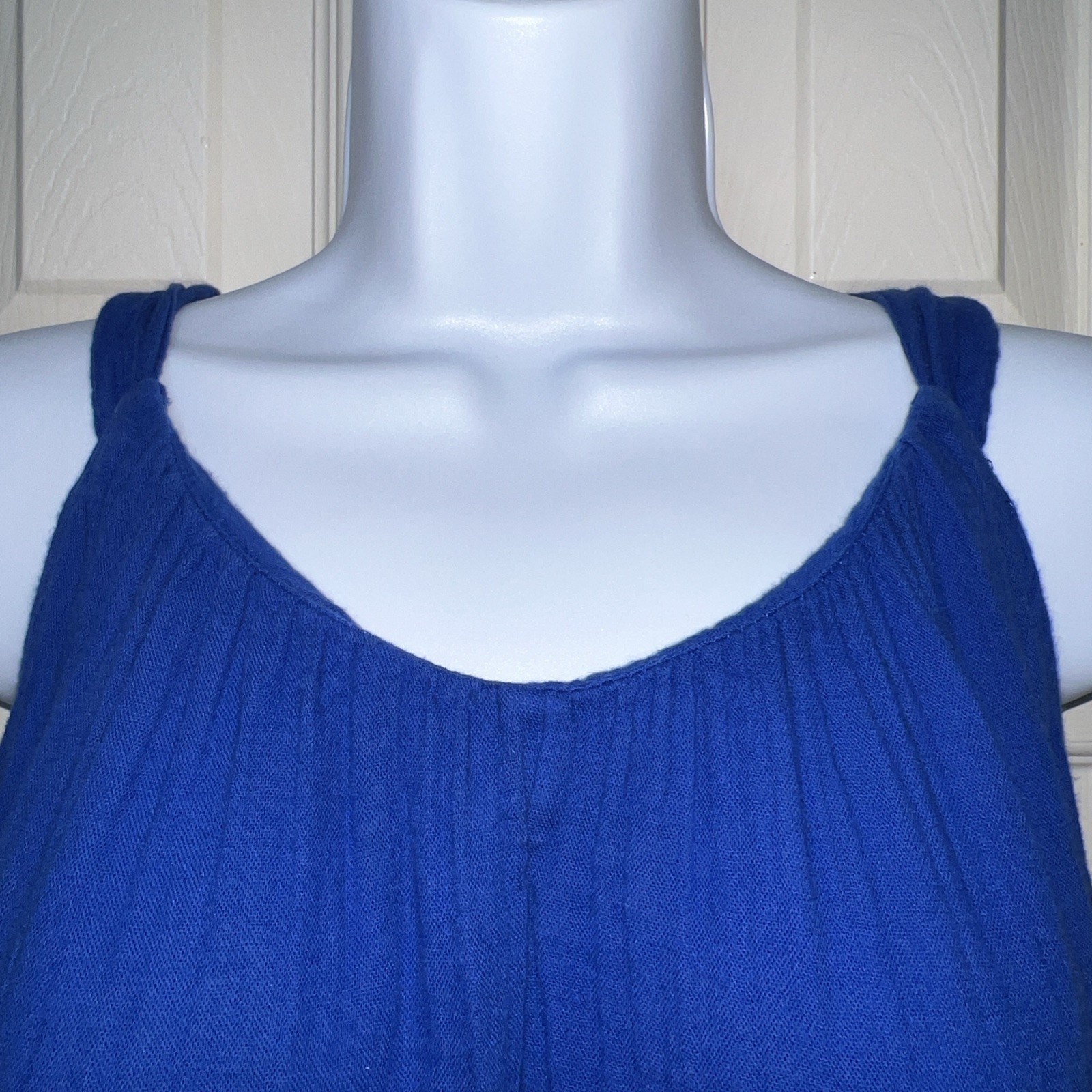 Old Navy Royal Blue Cotton Gauze Sleeveless Maxi Dress Sz XS Beach Boho Coastal