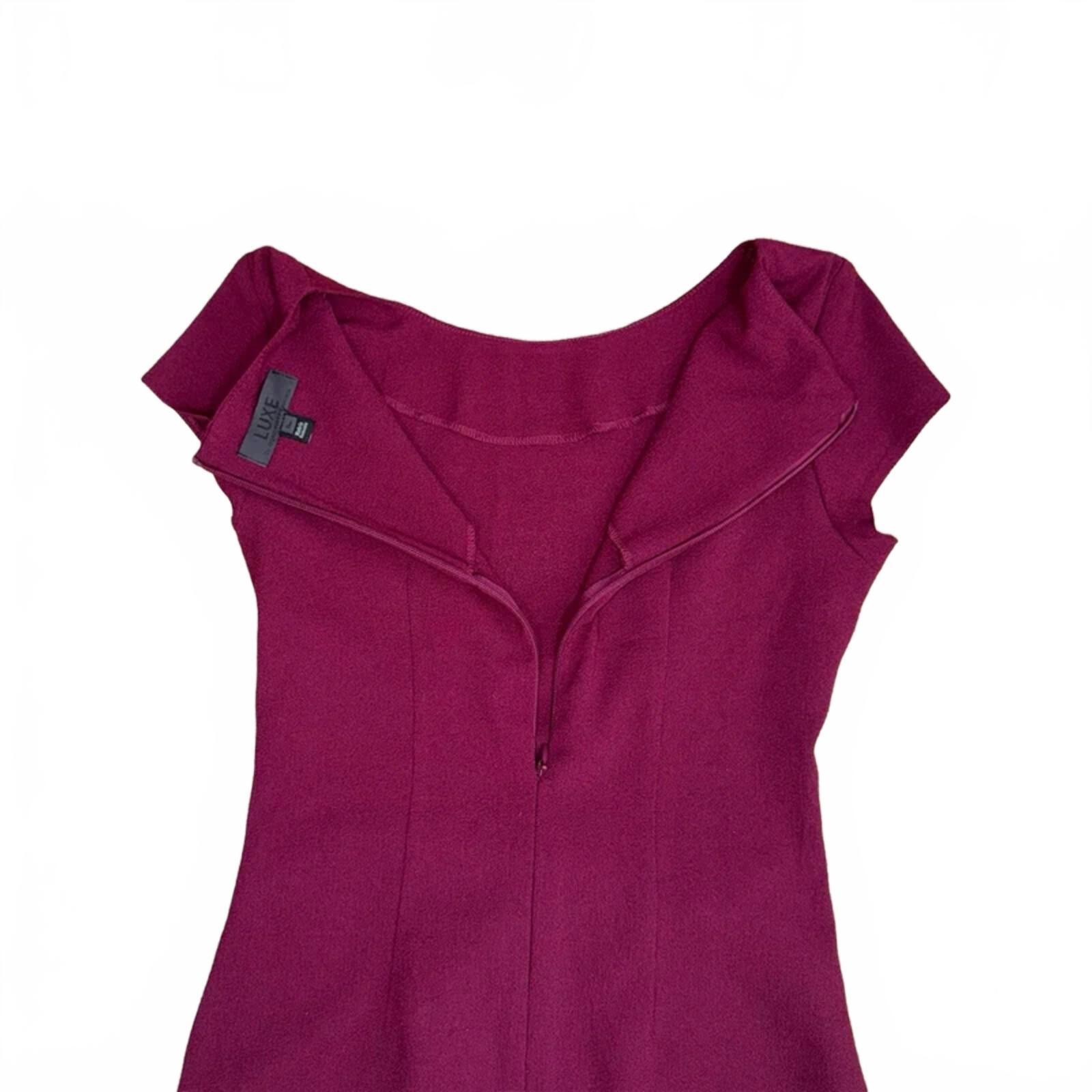 Dorothy Perkins Luxe Burgundy Midi Occasion Dress Size 8 Ruffle Pencil Bodycon