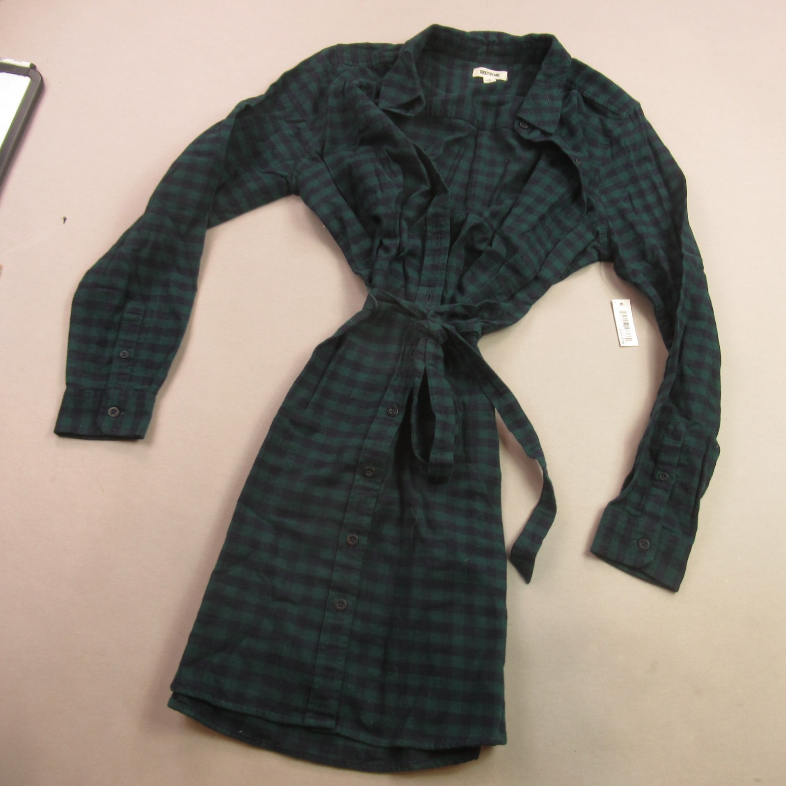 Goodthreads Dress Womens Medium Long Sleeve Button Front Lightweight Casual