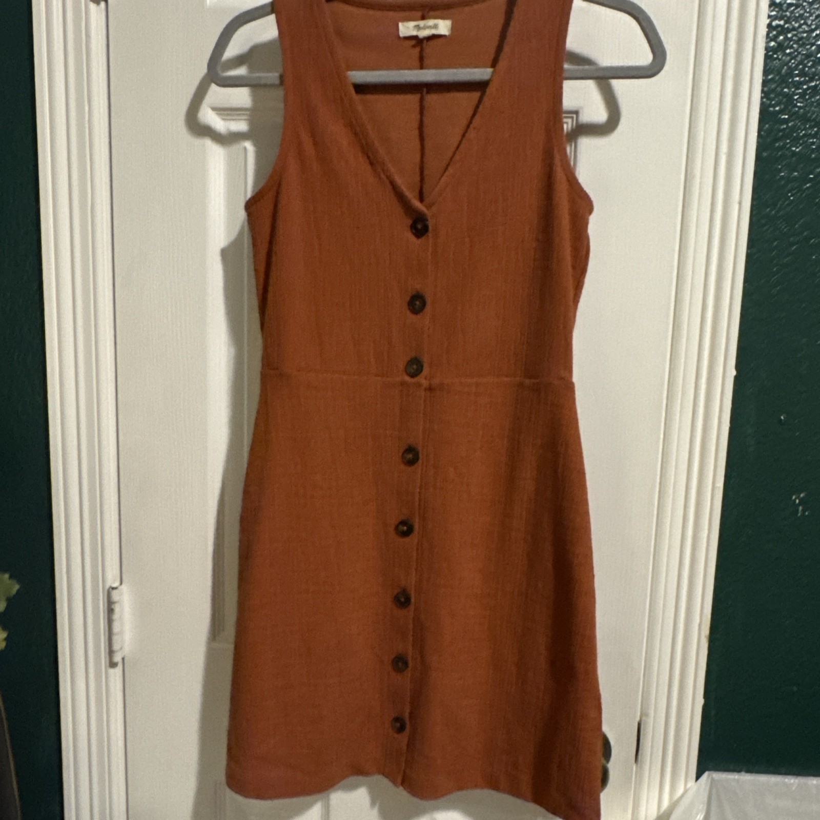Madewell Rust Bottom- Front Mini Dress