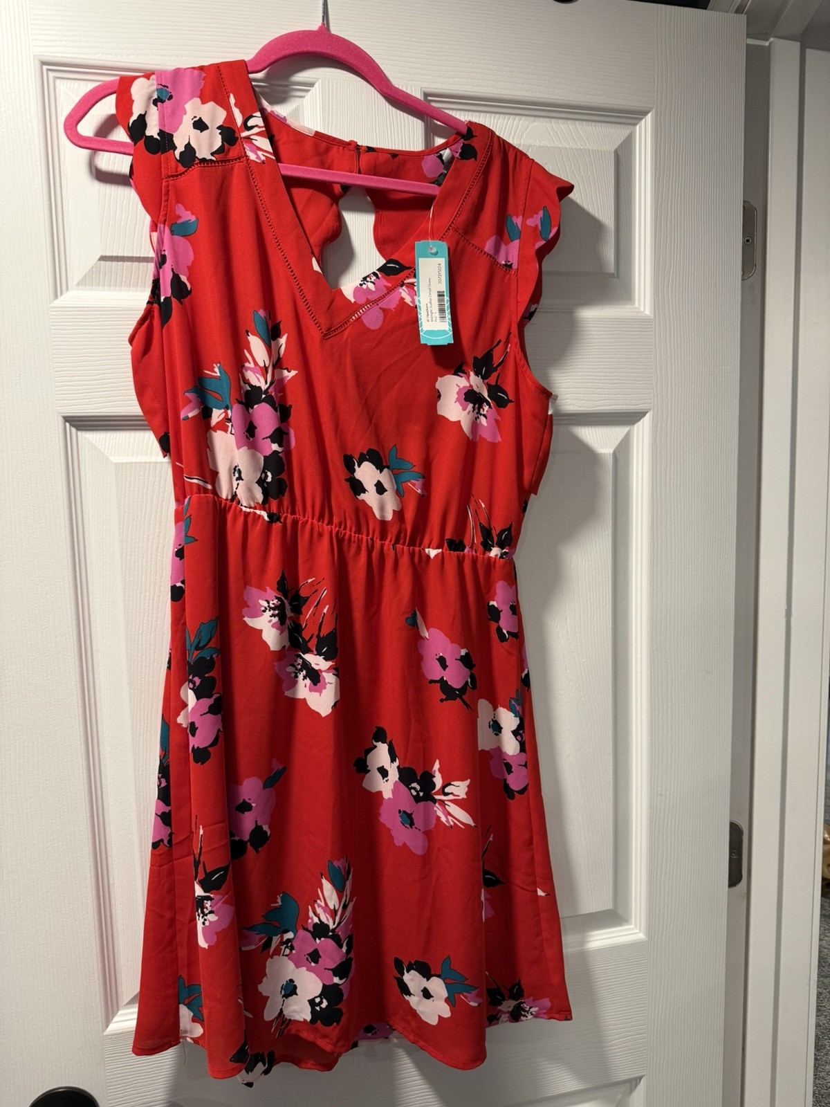 41 Hawthorn Midnight Scallop Detail Dress in Red Floral NWT Size L