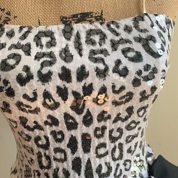 Nadine half wrap black white print dress 5 with bow at waist
