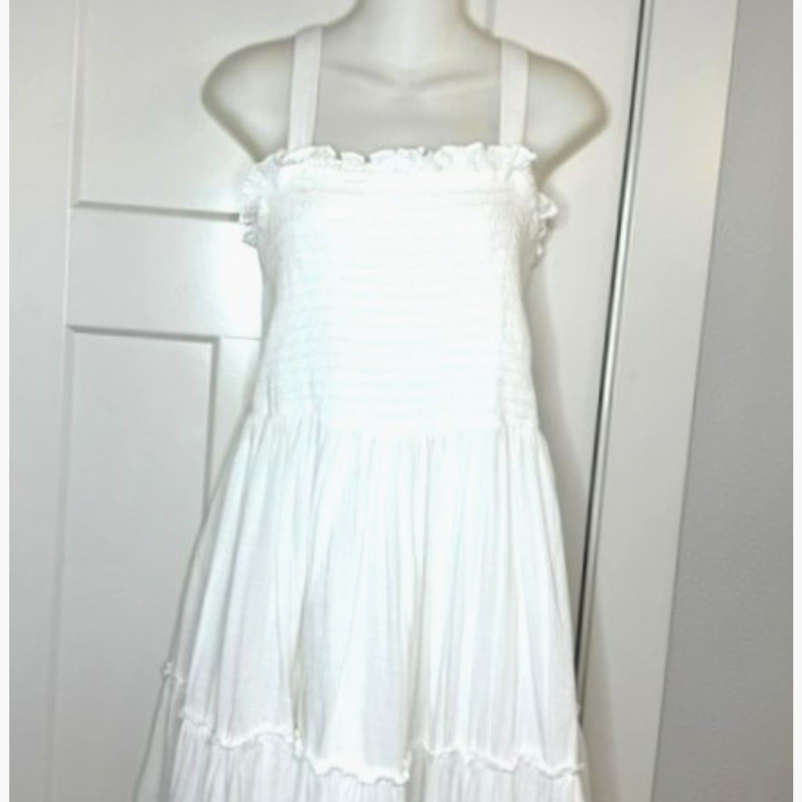 MOD CLOTH MODCLOTH BOHO ON THE RANGE WHITE COTTON BLEND MAXI DRESS PLUS SIZE 1X