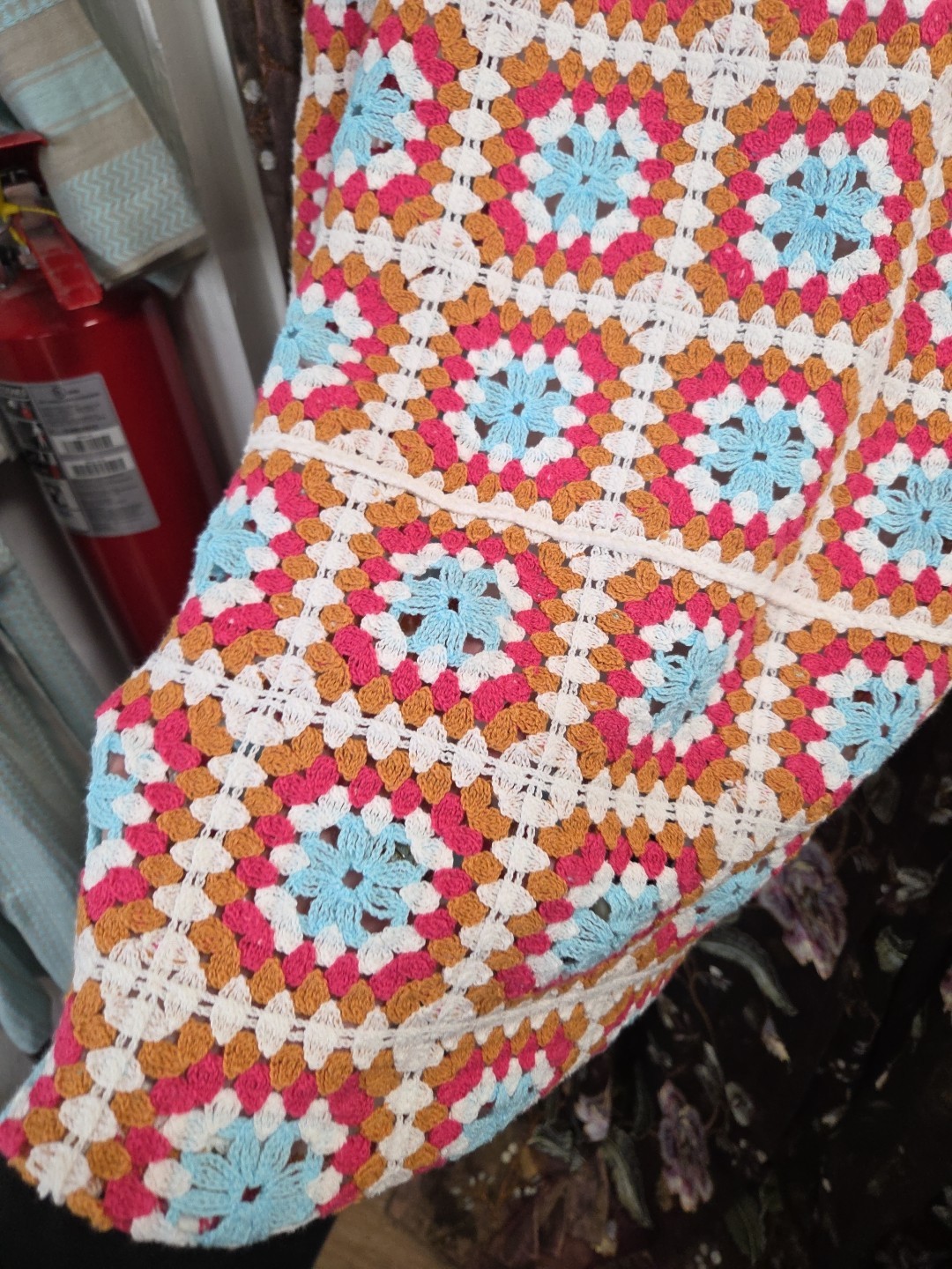 Willow & Wind Womens Size Large Crochet Knit Sundress Colorful Boho Retro Hippie
