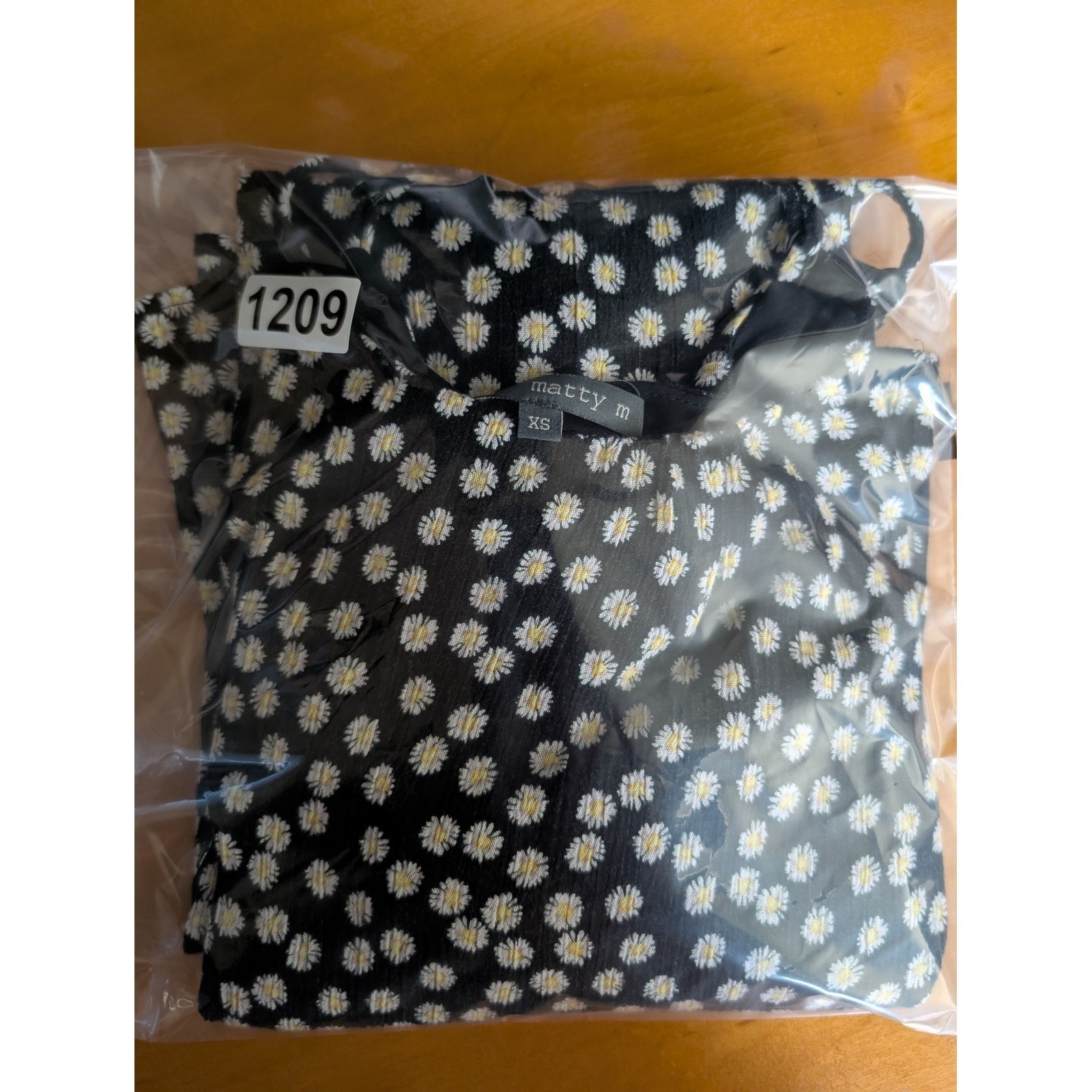 Matty M Womens Black Daisy Floral Midi Dress XS Adjustable Straps Pockets