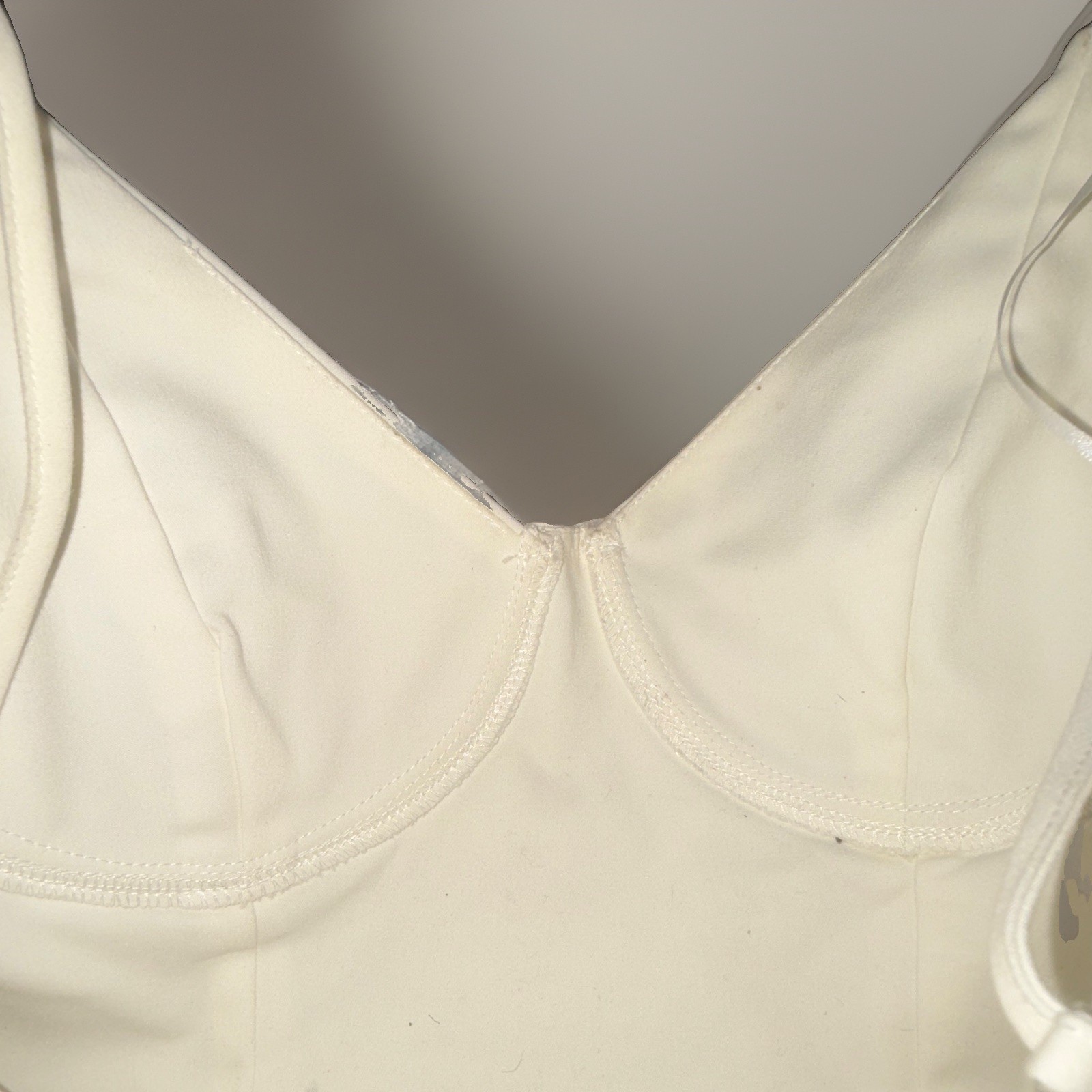 Princess Polly White corset Sweetheart Strappy bustier Knit Mini Dress Zip sz 8