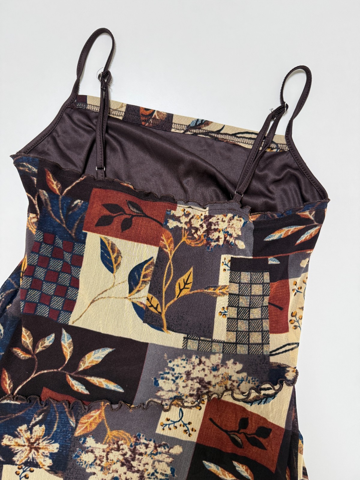 Floral Print Mini Dress Mesh Patchwork Summer Sundress Cider