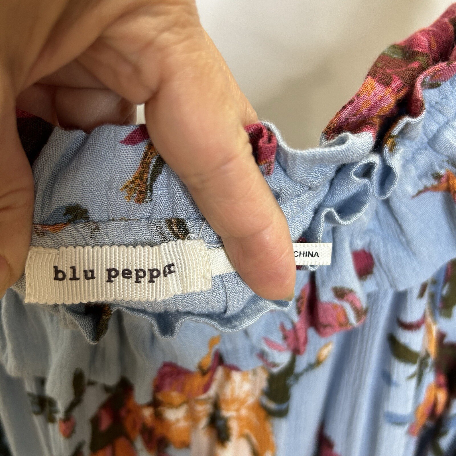 Blu Pepper By Anthropology Cold Shoulder Floral Soft Crinkle Mini Dress Women’s