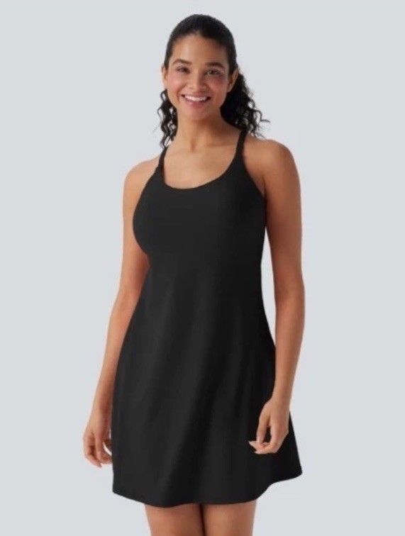 Halara SoftlyZero™ Plush Backless Active Dress Easy Peezy Edition 2X , NWT BLACK