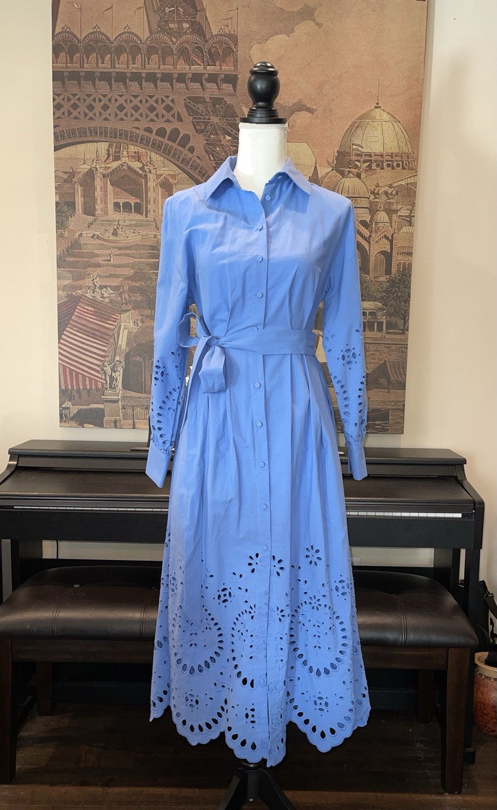 H&M Eyelet Embroidered Shirt Dress – Size US XXS