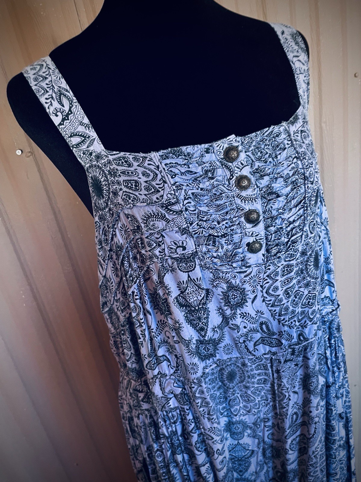 Vintage 90s Periwinkle Maxi Dress Square Neck Strap Rayon – Feels Like Linen 22W