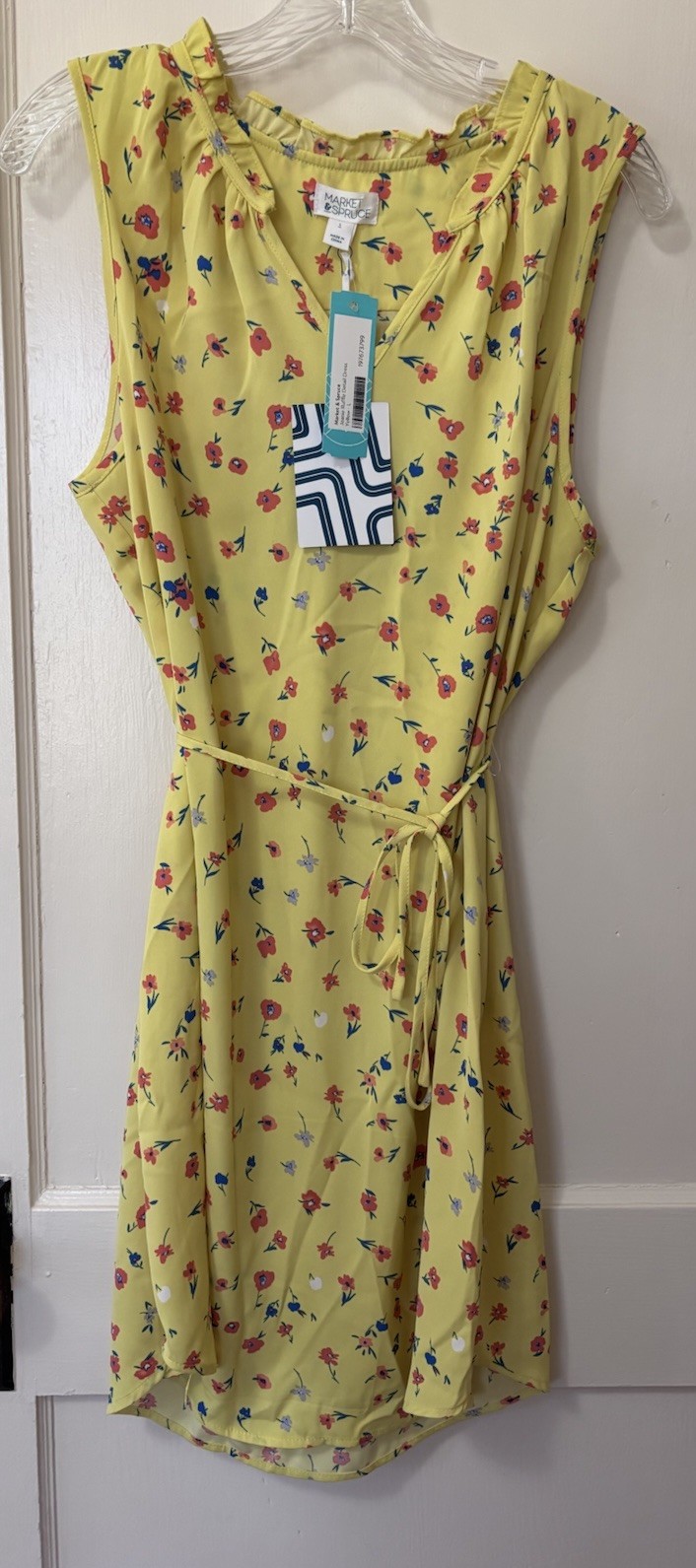Market & Spruce Large Jeanie Ruffle Detail Floral Dress with Belt NWT