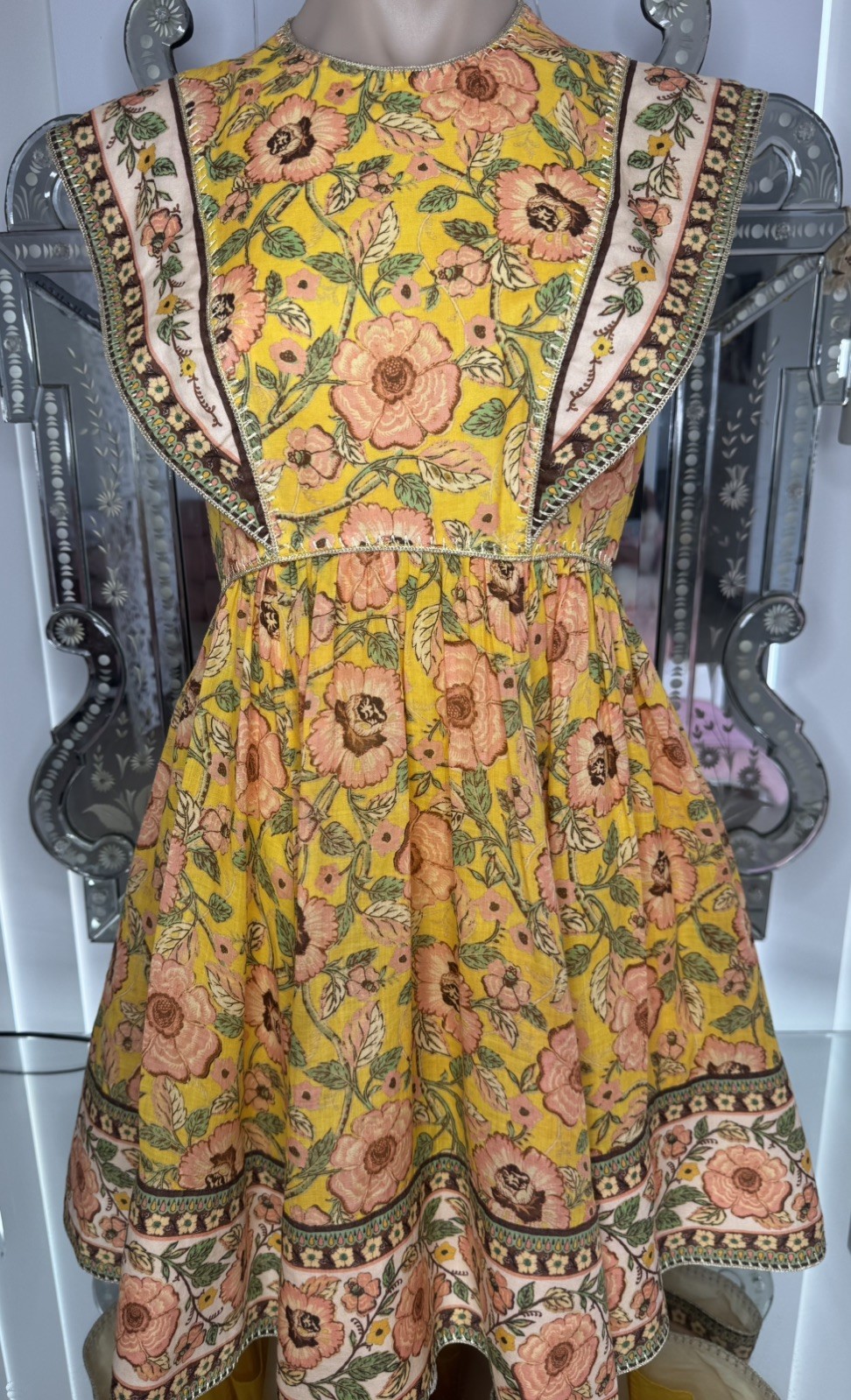 LIKE NEW-ZIMMERMANN Junie Spliced Mini Dress Size 2/ AU 12/ US 8
