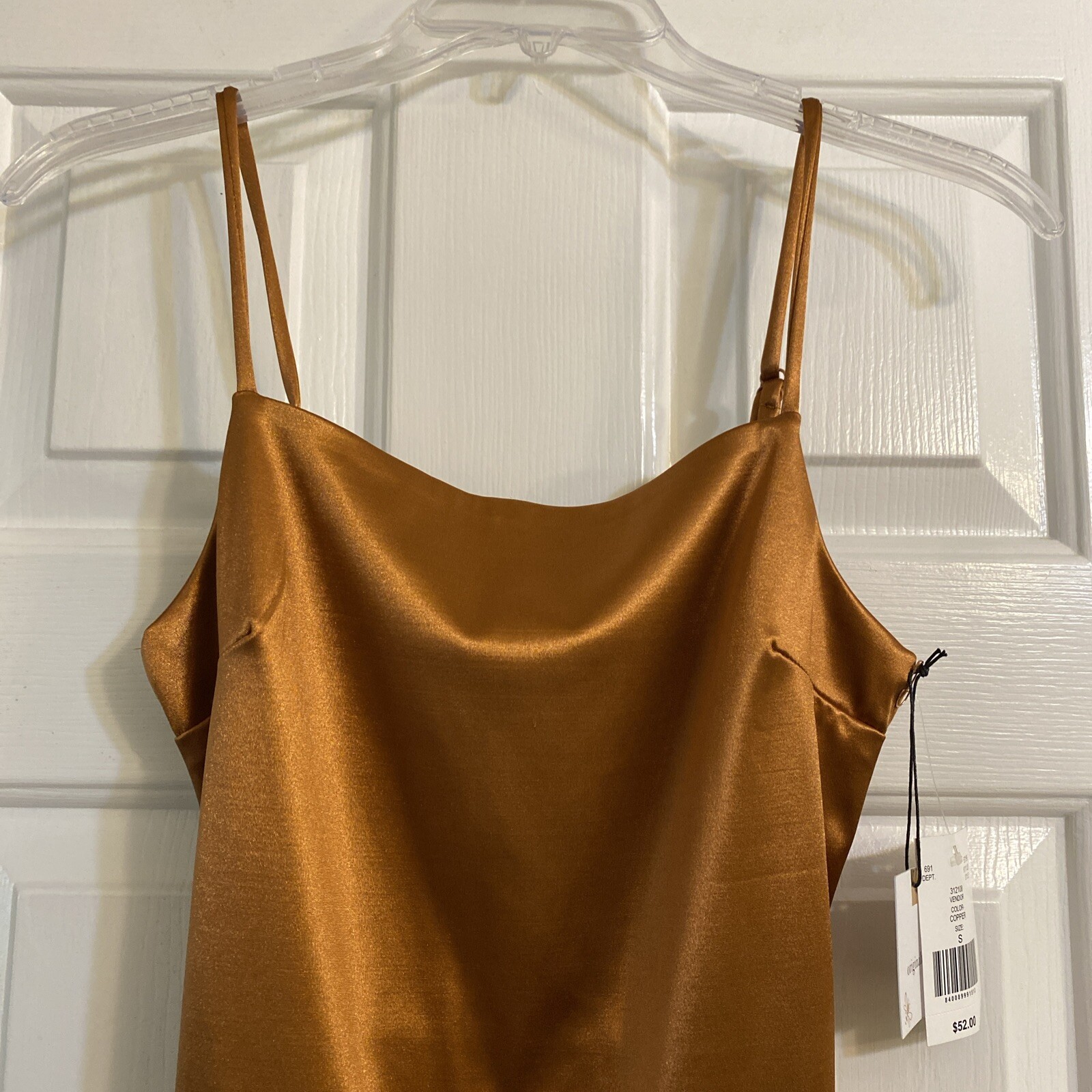 Junior Originality Copper Slip Dress Polyester Spandex NWT Reg.$52 Sz Small