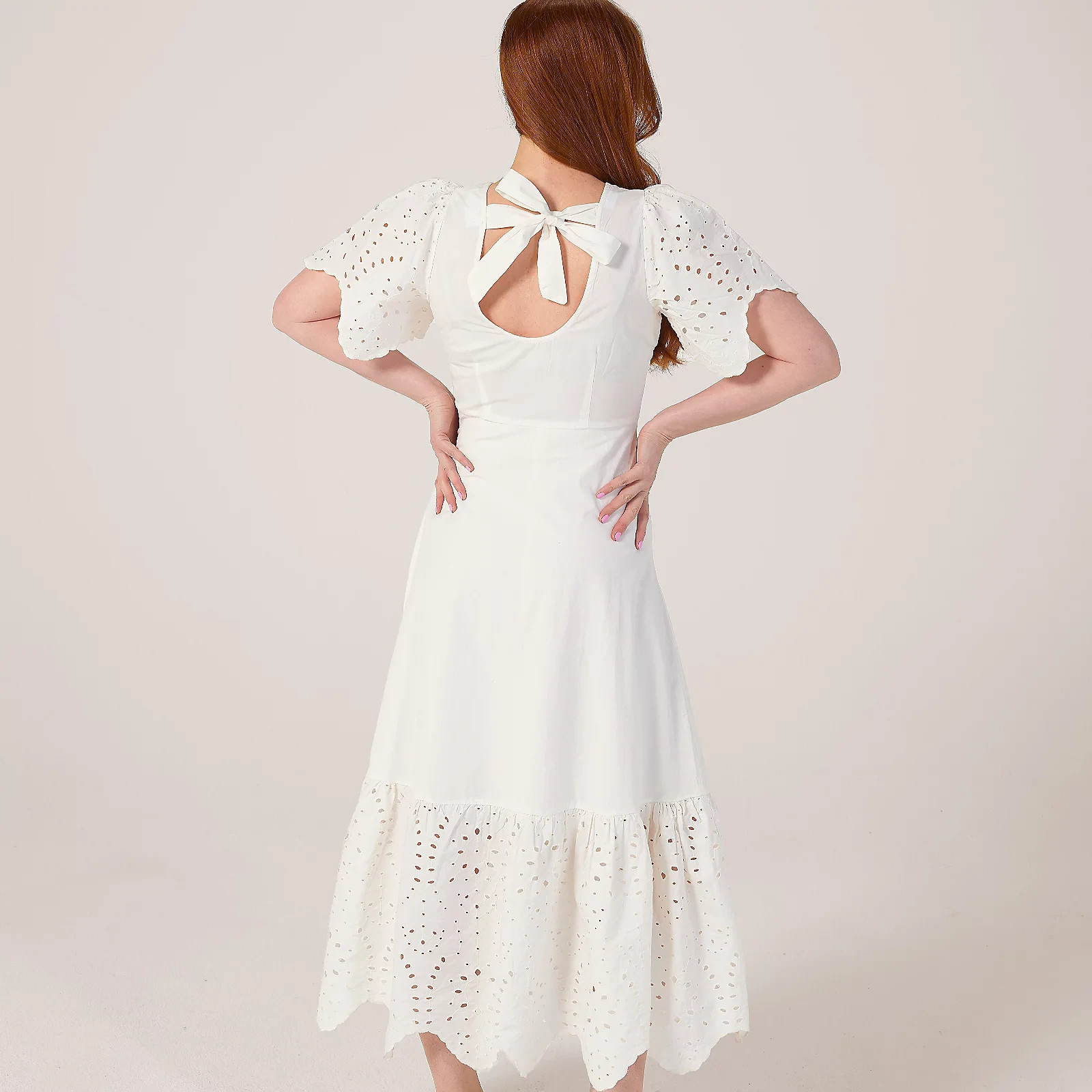 SELECTED FEMME Beautiful Kelli White Ankle Broderie Dress BNWT, Size 38 UK 10!