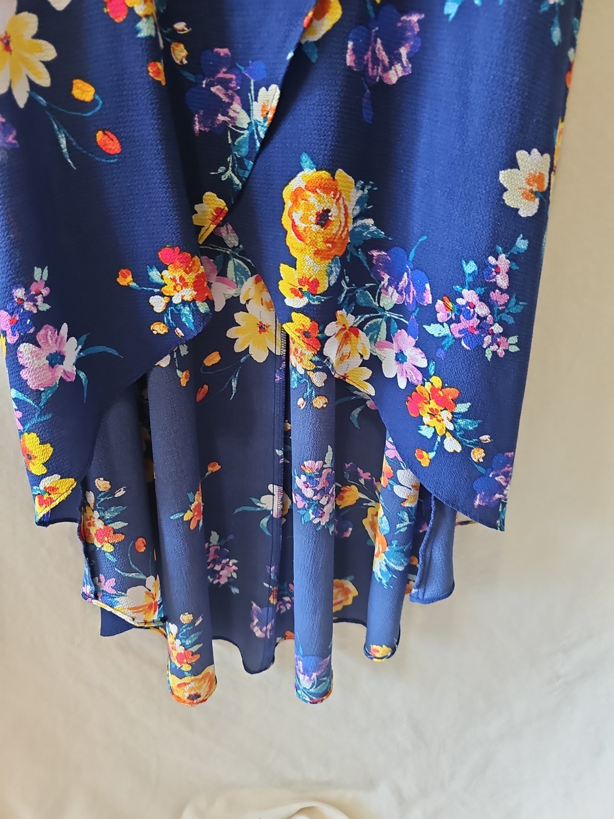 By & By Floral Print Bubble Crepe Hi-Low Summer Off The Shoulder Dress Sz 9