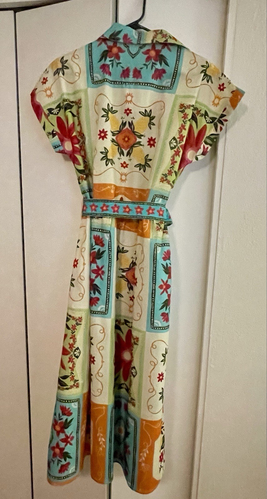 Maude Vivante Spring 2026 Midi Dress NWT Size M Turquoise Orange Floral