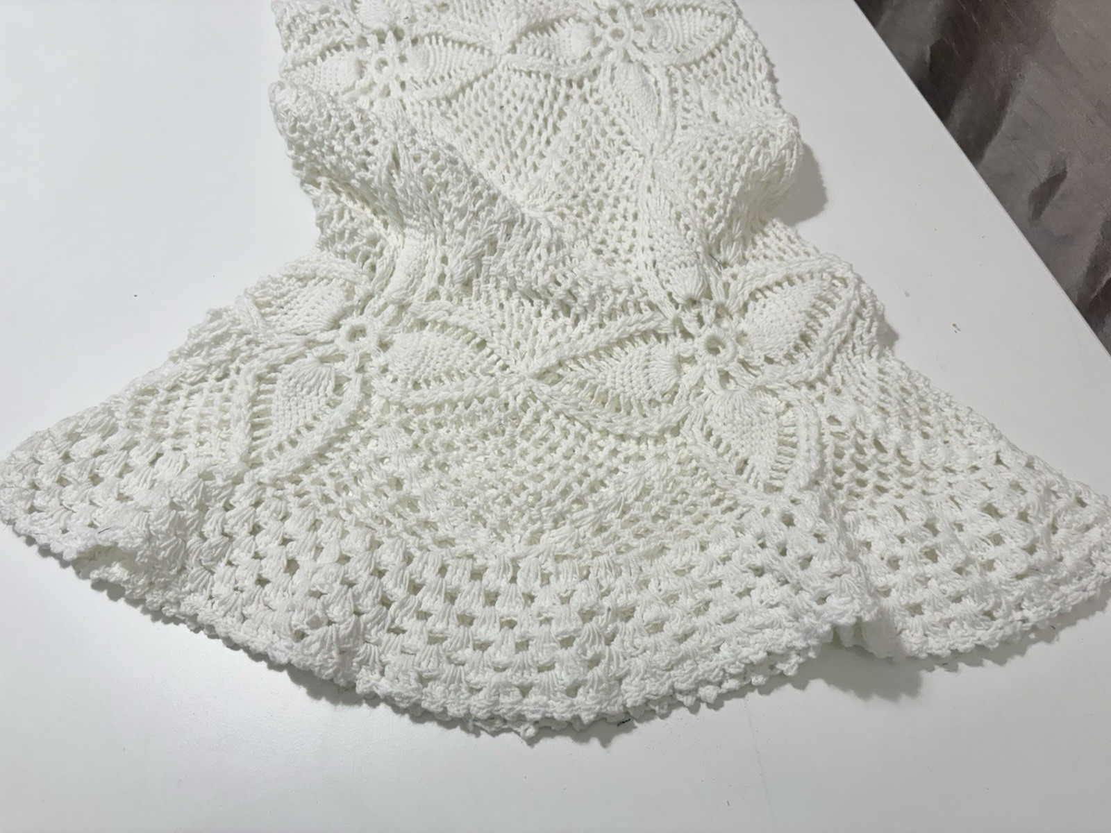 Sexy White Crocheted Mermaid Body Con Stretch Dress One Size Unbranded