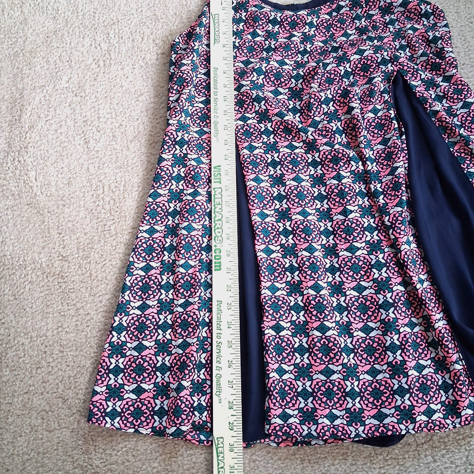 SugarLips Vibrant Geometric Print Flattering Swing Dress w/spaghetti straps Sz M
