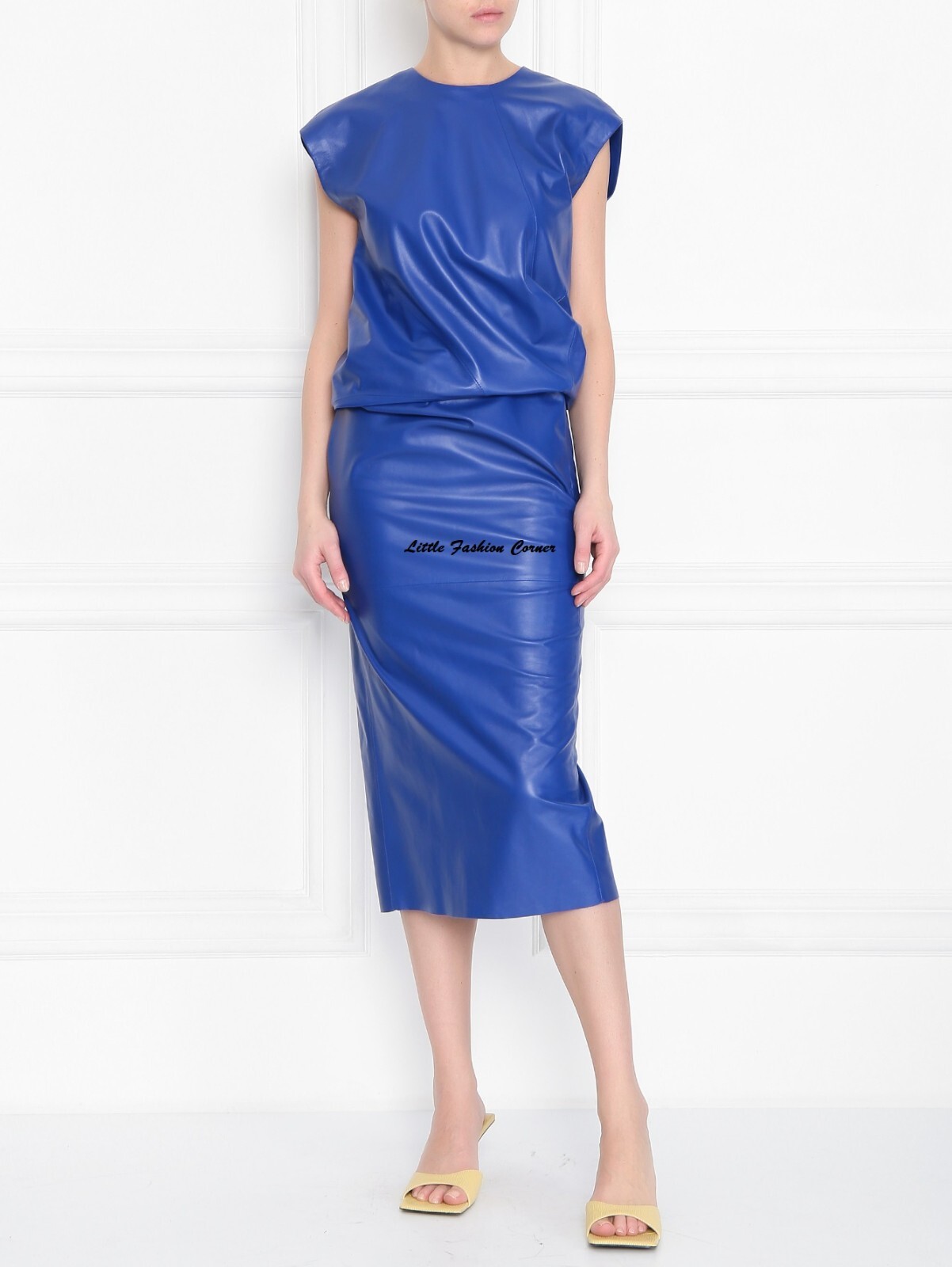 RRP 1490🌟Sportmax by MAX MARA Lamb LEATHER Dress Usa2_ It36_ De32_Uk4_ Fr34