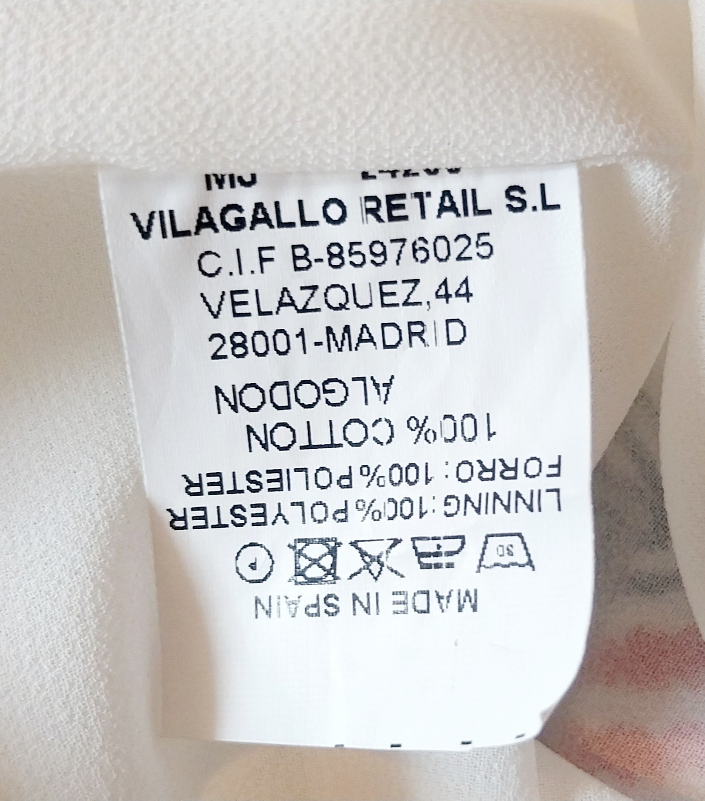 Vilagallo 100% Cotton Shift Dress made in Spain