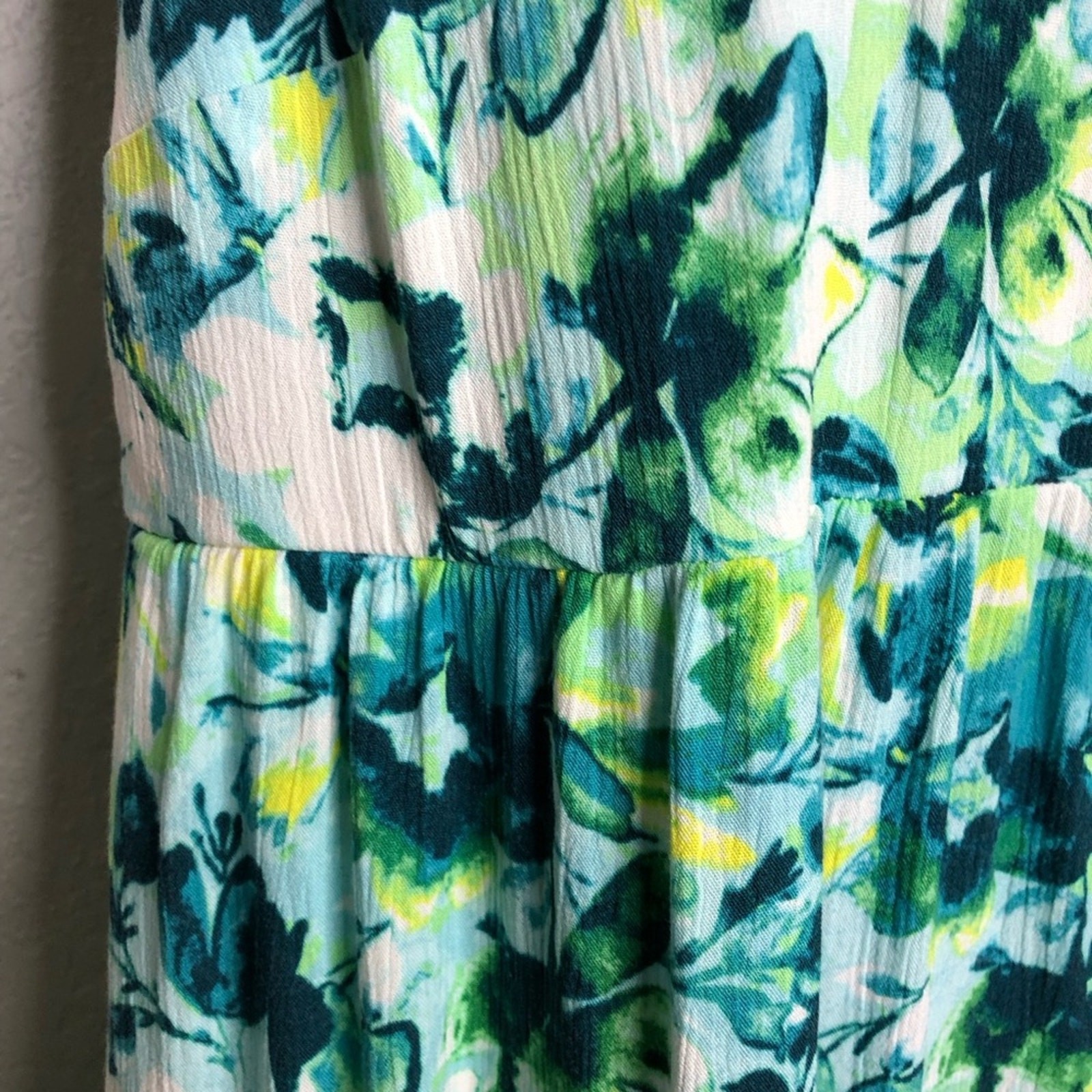 Torrid white green yellow floral sleeveless halter maxi dress size 0 or Large