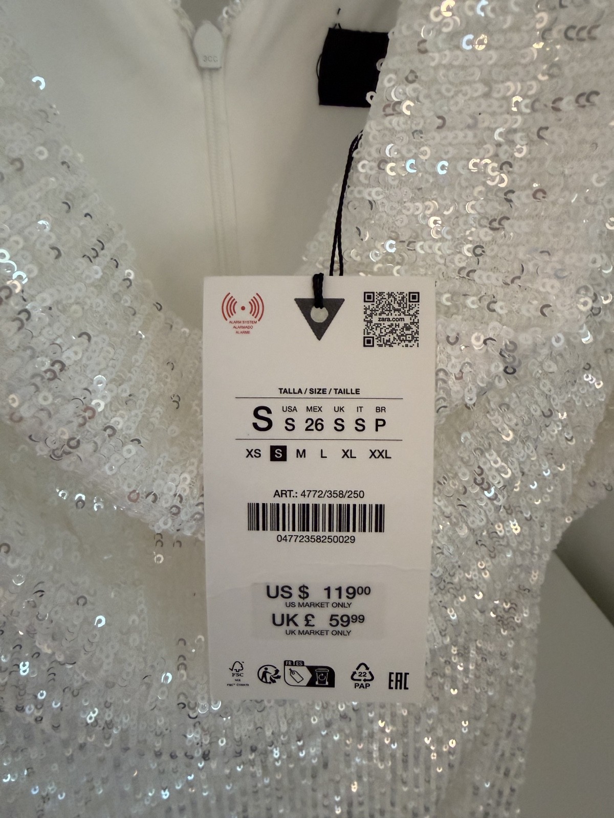 Zara Sequin midi dress Size s