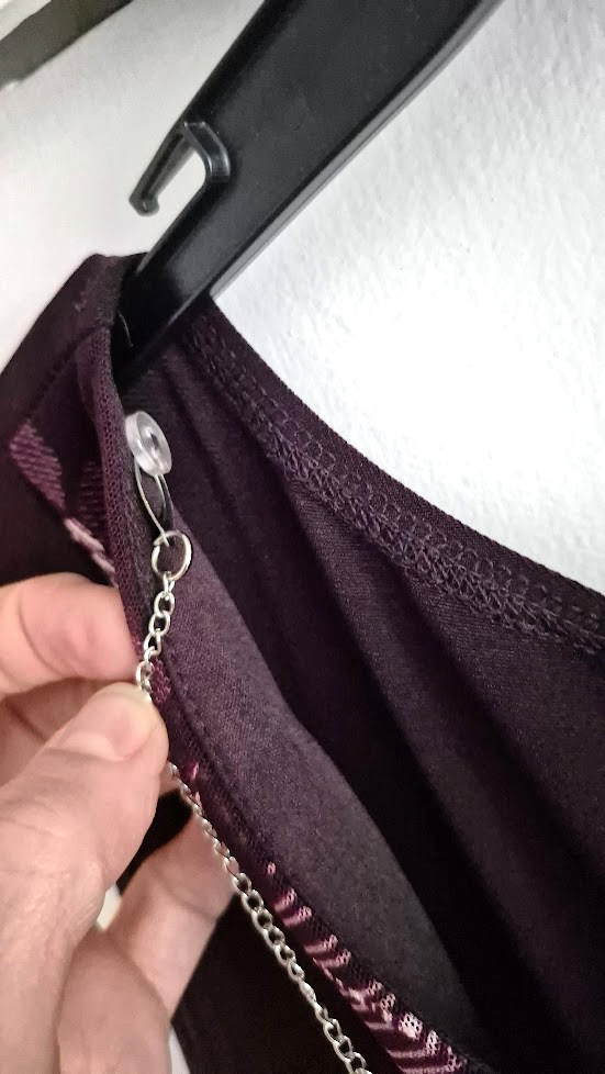 Dressbarn Size 20 Eggplant Plum Purple Dress Midi Dress – Attached Necklace