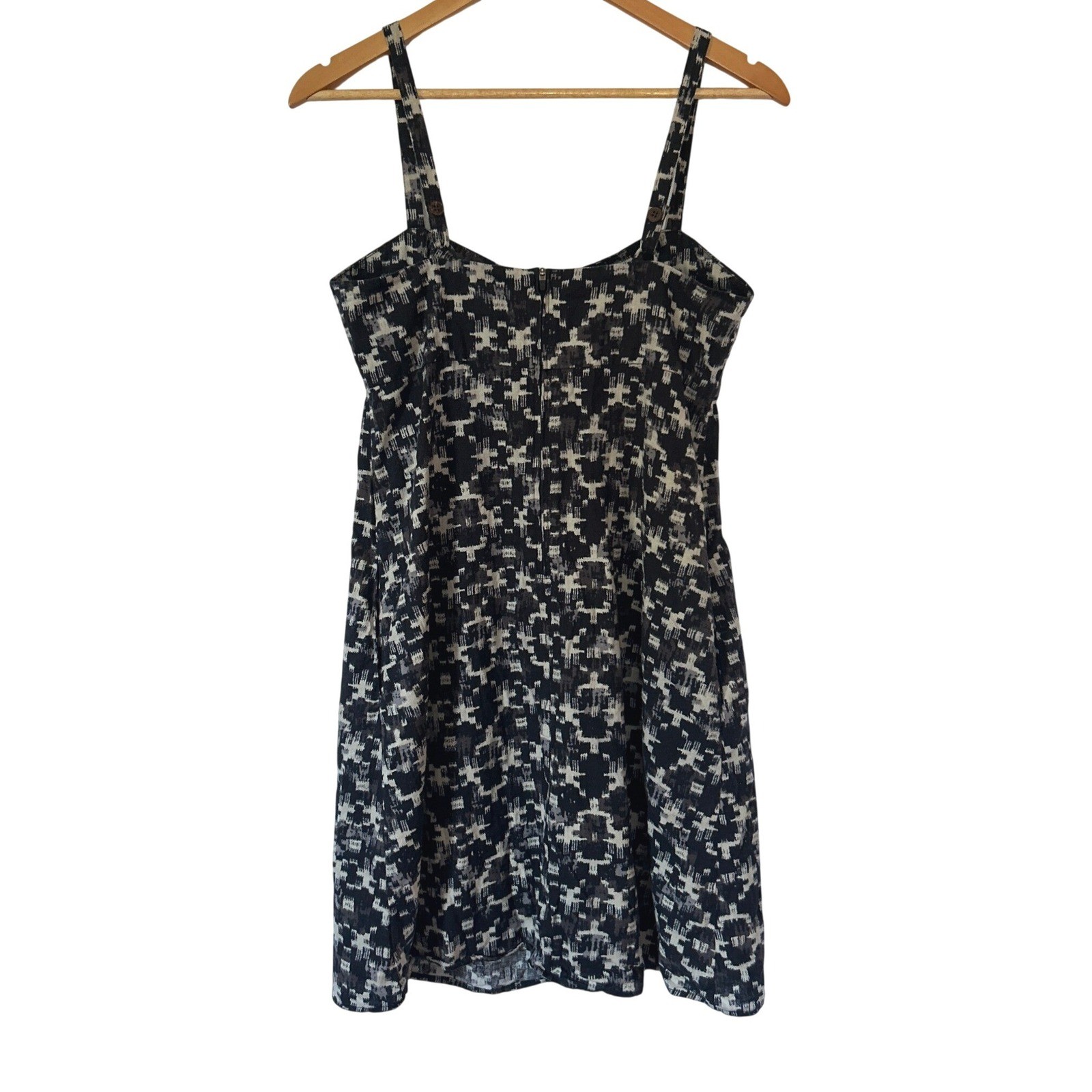 Patagonia Summertime Dress 8 Odalisque Blueblack Hemp Organic Cotton Pockets