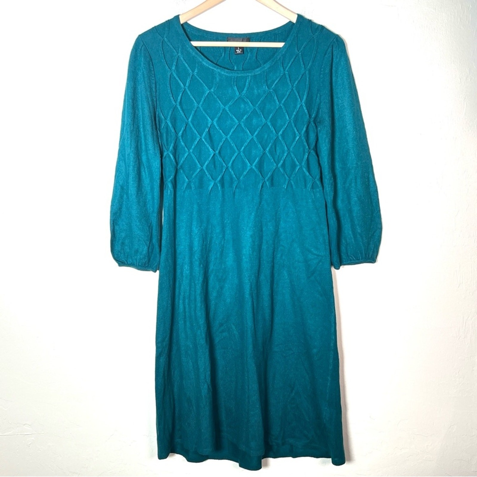 ALYX teal blue fit and flare knit sweater dress size large L B178