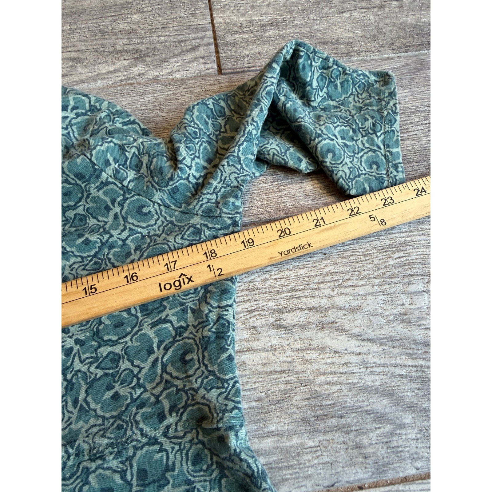 Toad&Co Rosalinda Dress Large Green Floral A-Line Knit Empire Waist Boho Ruched