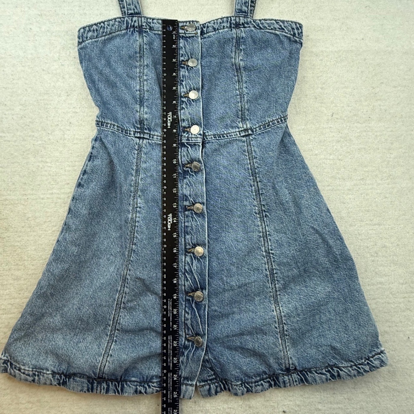 Arizona Jean Denim Button Front Pinafore Dress Womens Medium Y2K 90s Festival