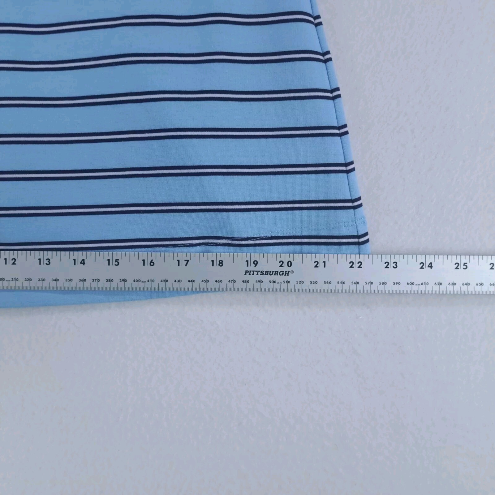Draper James Ponte Stripe A-line Dress in Blue Stripes Xtra Small Zip Back