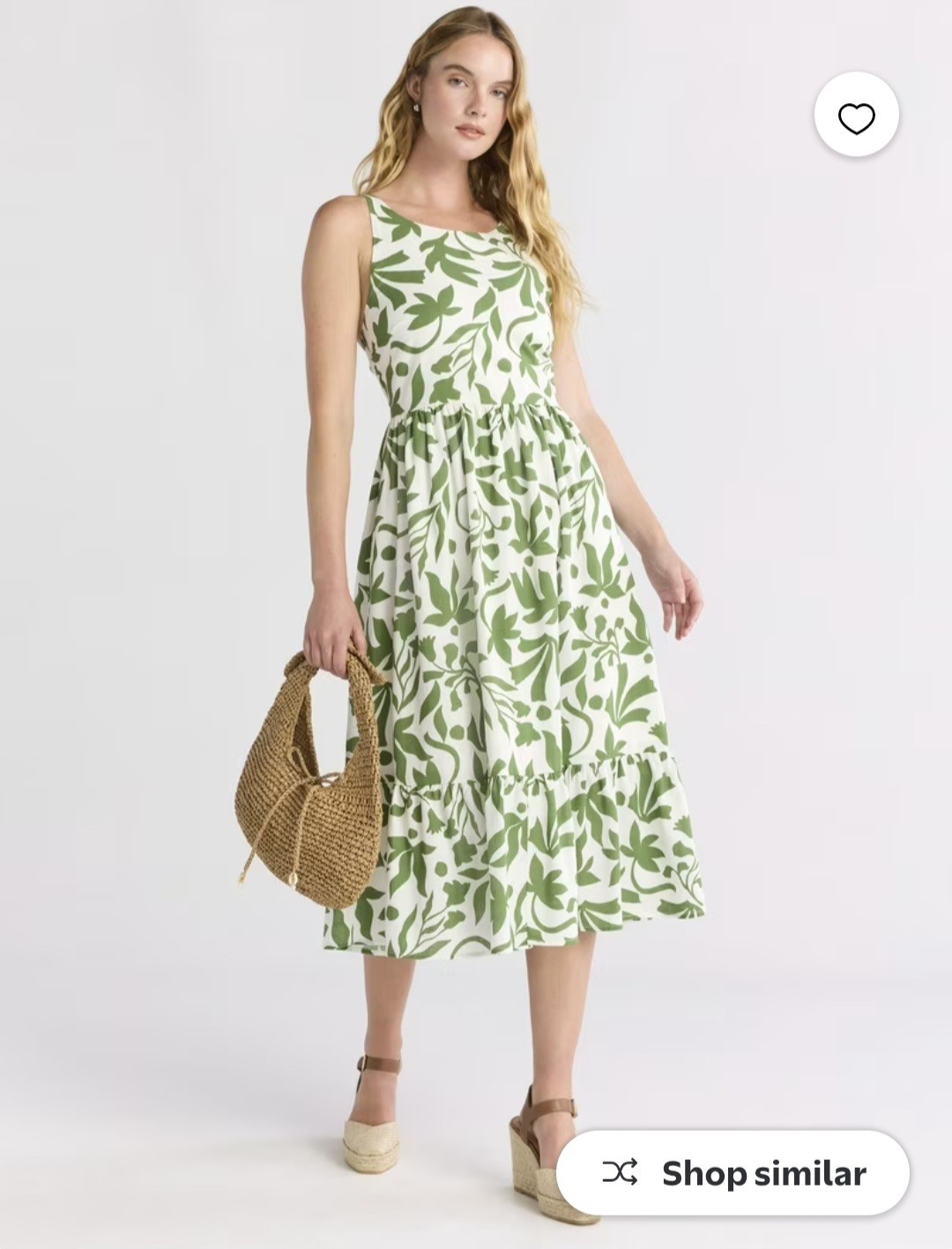 Time and Tru Women’s Size S Green Tie Back Midi Dress 4-6