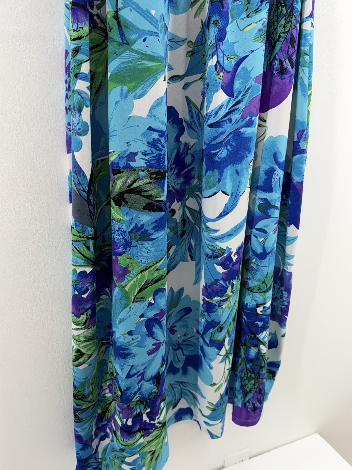 Elementz Womens Sleeveless Multicolor V-Neck Tropical Floral Sun Dress Size XL