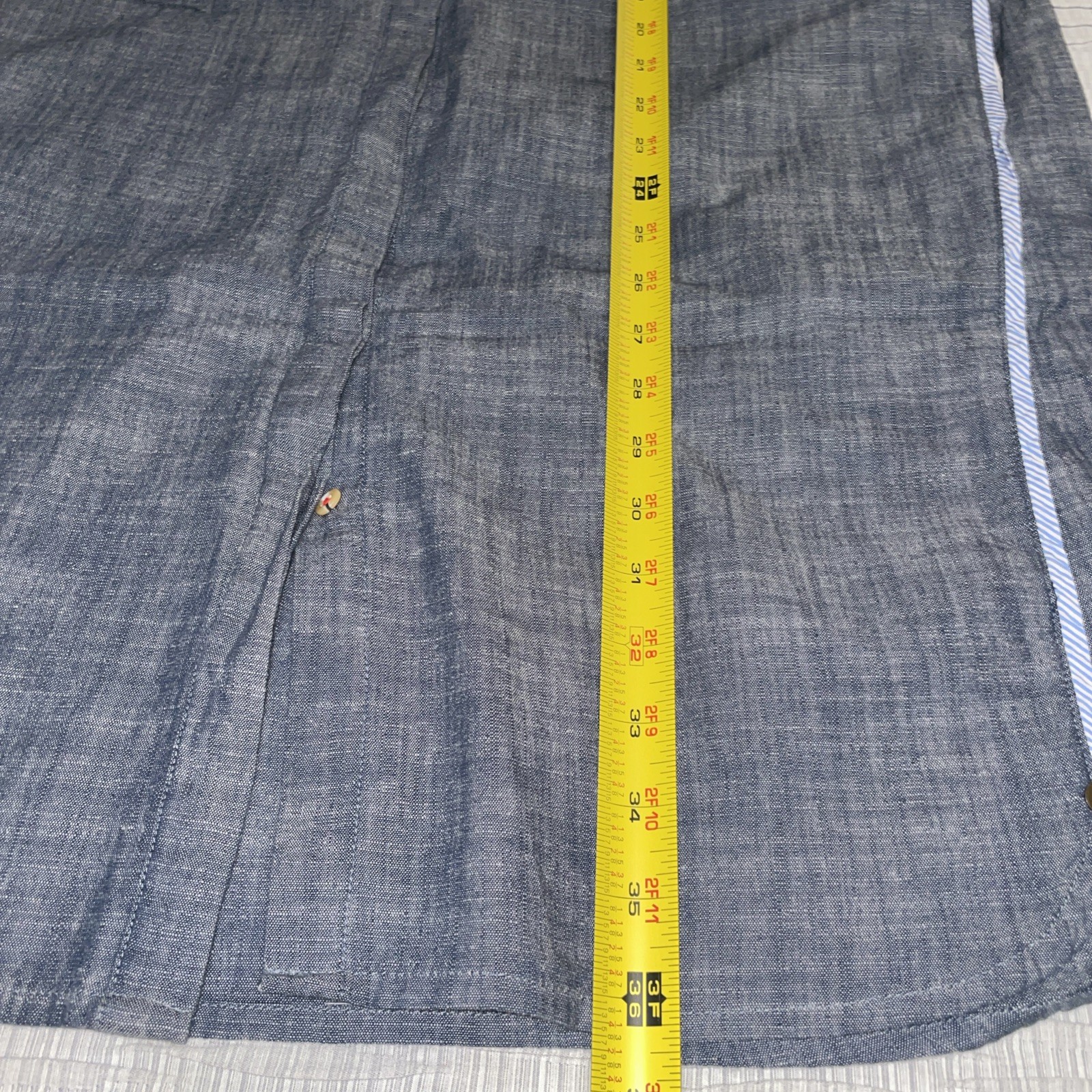Hatley Chambray Shift Dress | Coastal Preppy | Stripe Piping | Sleeveless Sz Lg