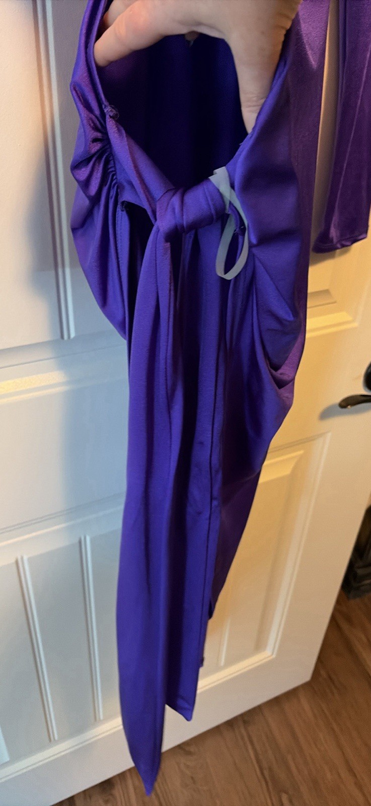 MONACO Women’s Solid Purple Wrap V-Neck Long Sleeve Stretch Midi Dress sz S