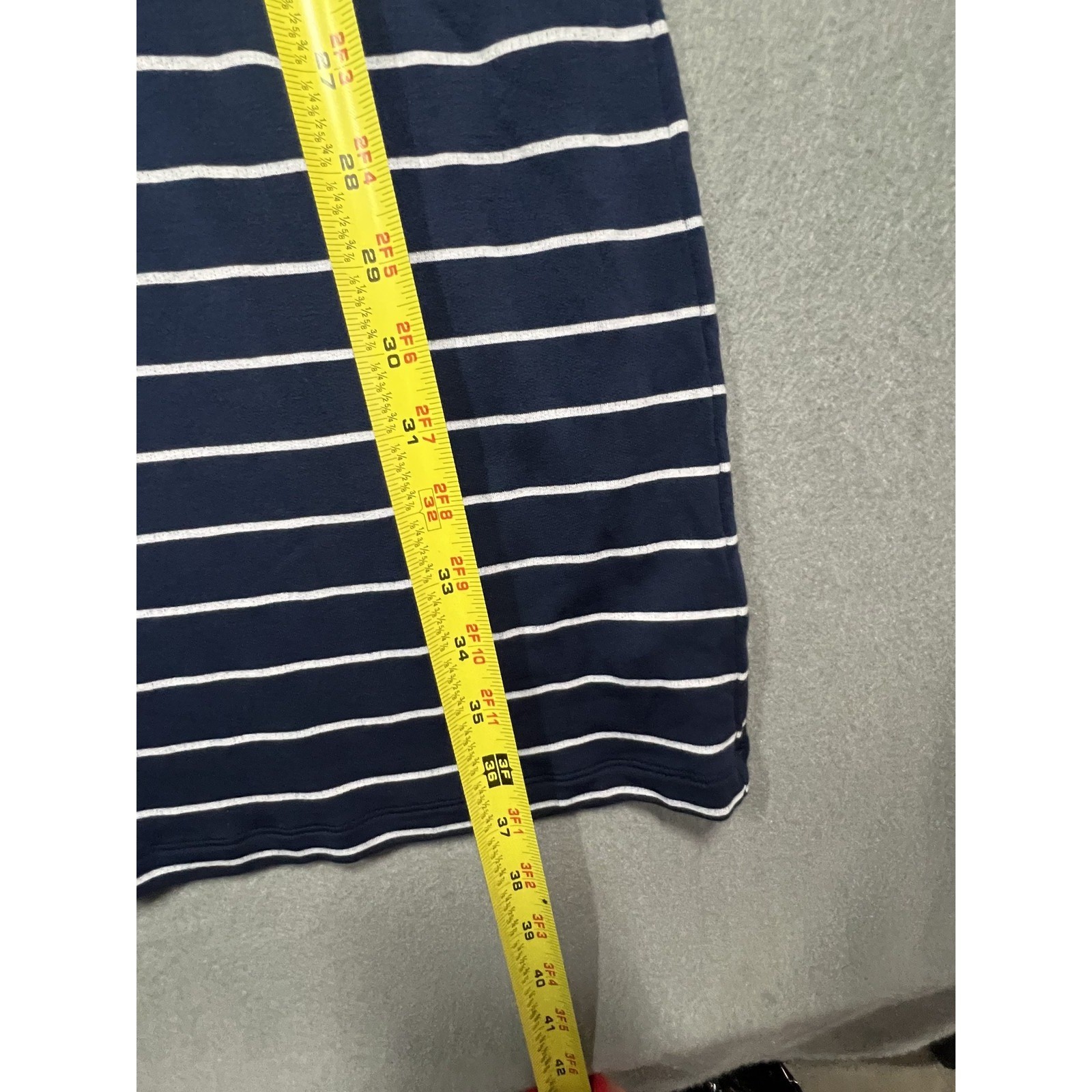 Paraphrase Women’s M Navy White Striped 3/4 Sleeve Scoop Neck Knit Dress