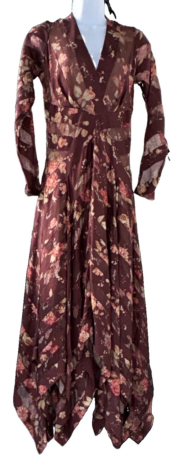 ZIMMERMANN X Barney New York, AU size 2 Silk Chiffon Floral Maxi dress