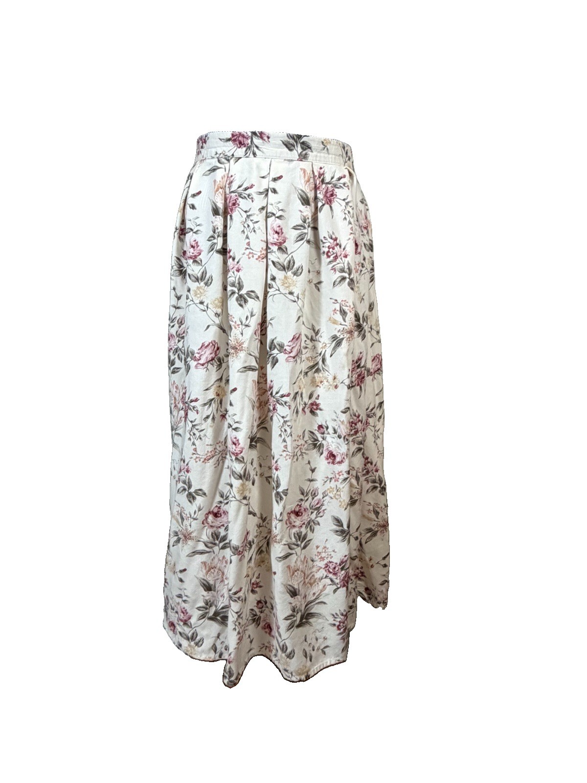 Vtg St Michael Marks Spencer Floral 2 Pc Skirt Top Set 100% Viscose Canada UK 16