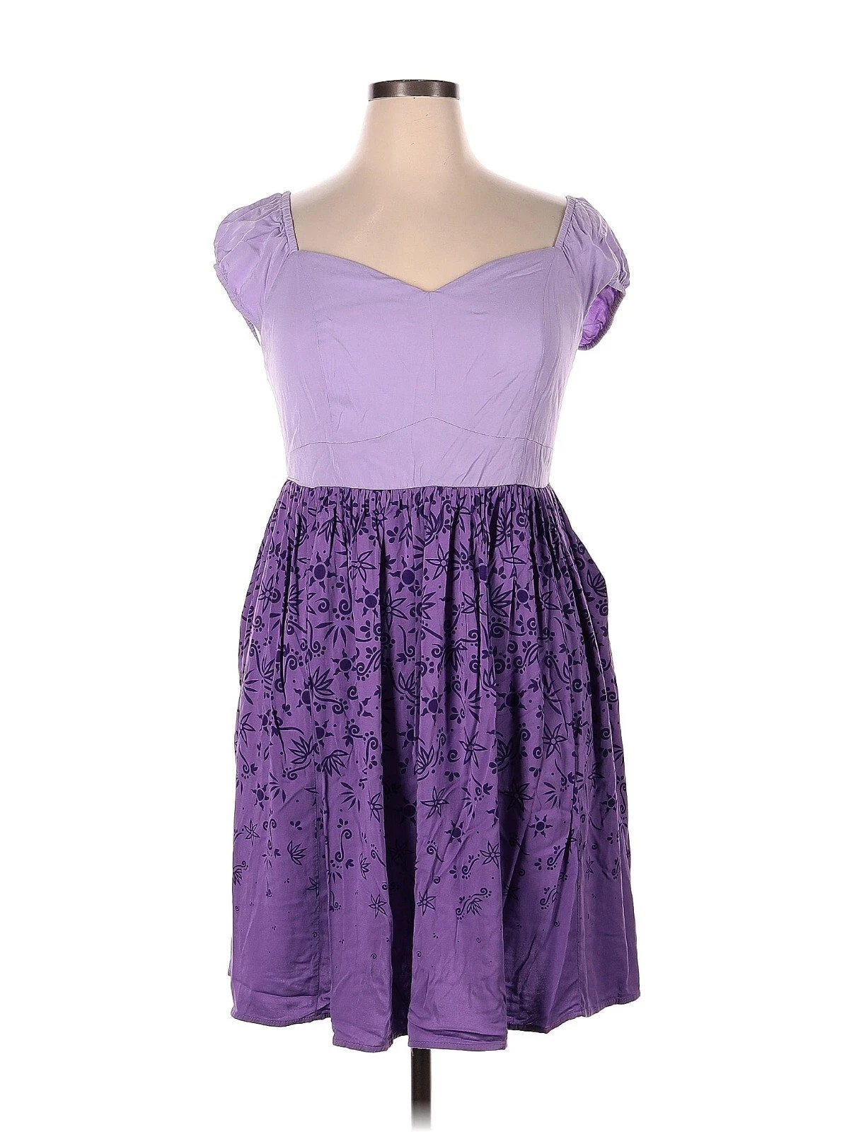 Torrid Disney Tangled Rapunzel Purple Lantern Wisteria Peasant Dress Size 17