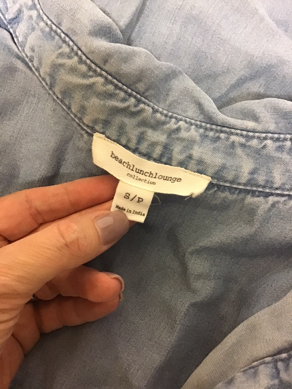 beach lunch lounge Chambray dress Size small (BIN AD)