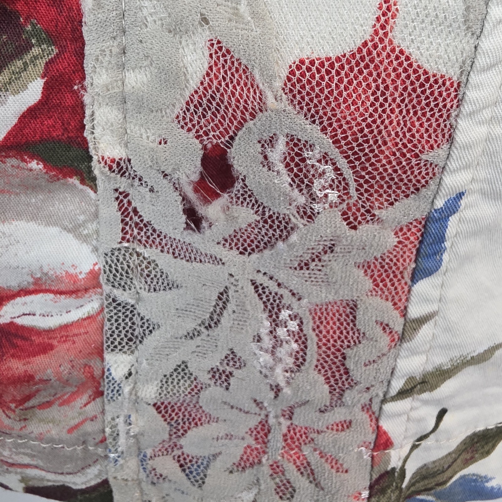 DRESS AUTHENTIC RINA SCIMENTO FLORAL PRINT ROSES RED WOMENS MEDIUM LACE.B04