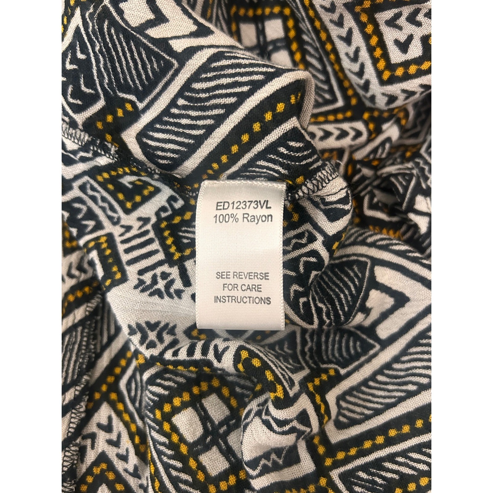 Boho Geo Chic Flowy Maxi Dress Women’s Small Modern Tribal Print