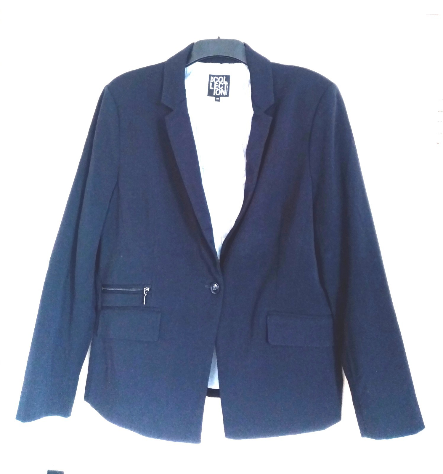 WOMEN’S DEBENHAMS NAVY 2 PIECE OCCASION OFFICE TROUSERS SUIT JACKET. SIZE 18