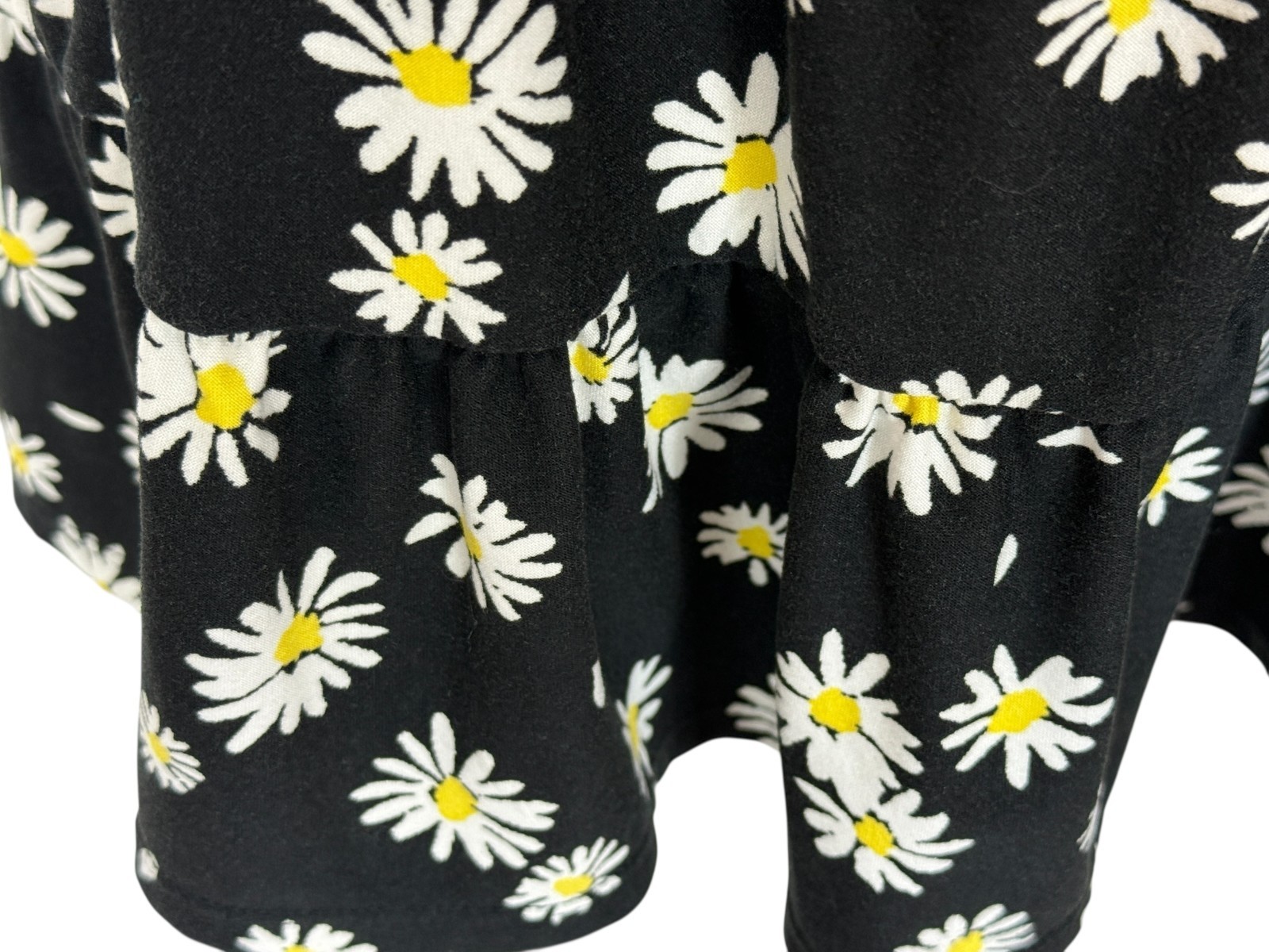 NOBO micro mini dress sz 3/5 dark daisy print stretch Y2K 90’s babydoll fairy.