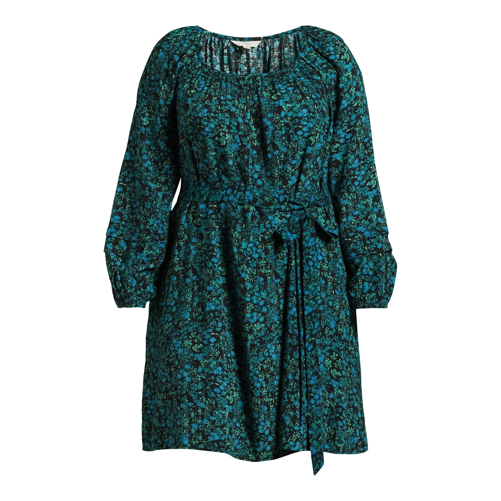 Terra & Sky Shirred Mini Dress Boho Paisley/Blue Comet etc. Sizes 0X, 2X,3X & 4X