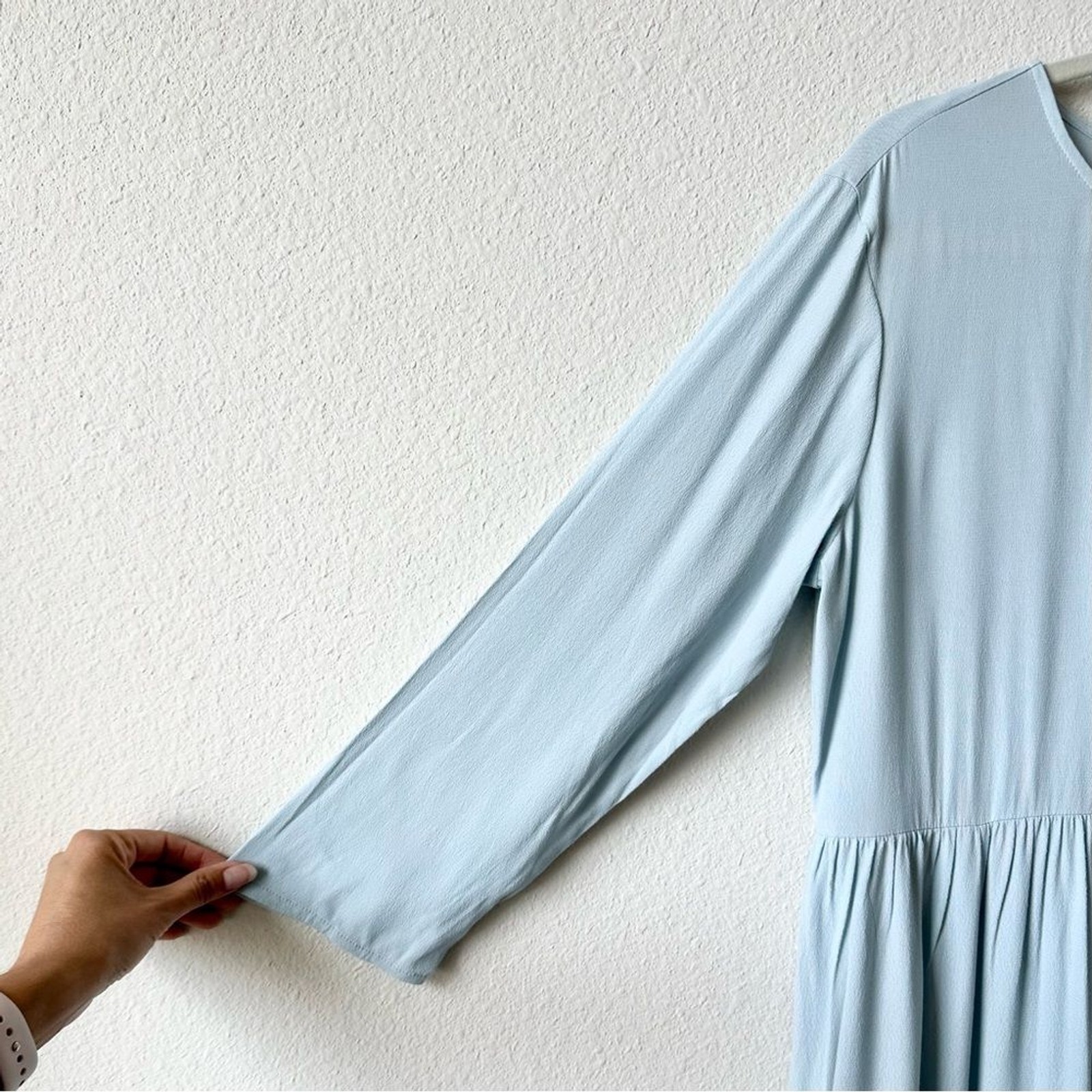 Aritzia Little Moon Heartstrings Tiered Midi Dress in Blue Size Small