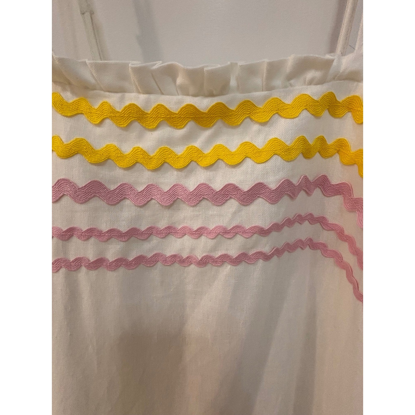 Lisa Marie Fernandez Target Ric-Rac Mini Dress White Pink Yellow XS NWT