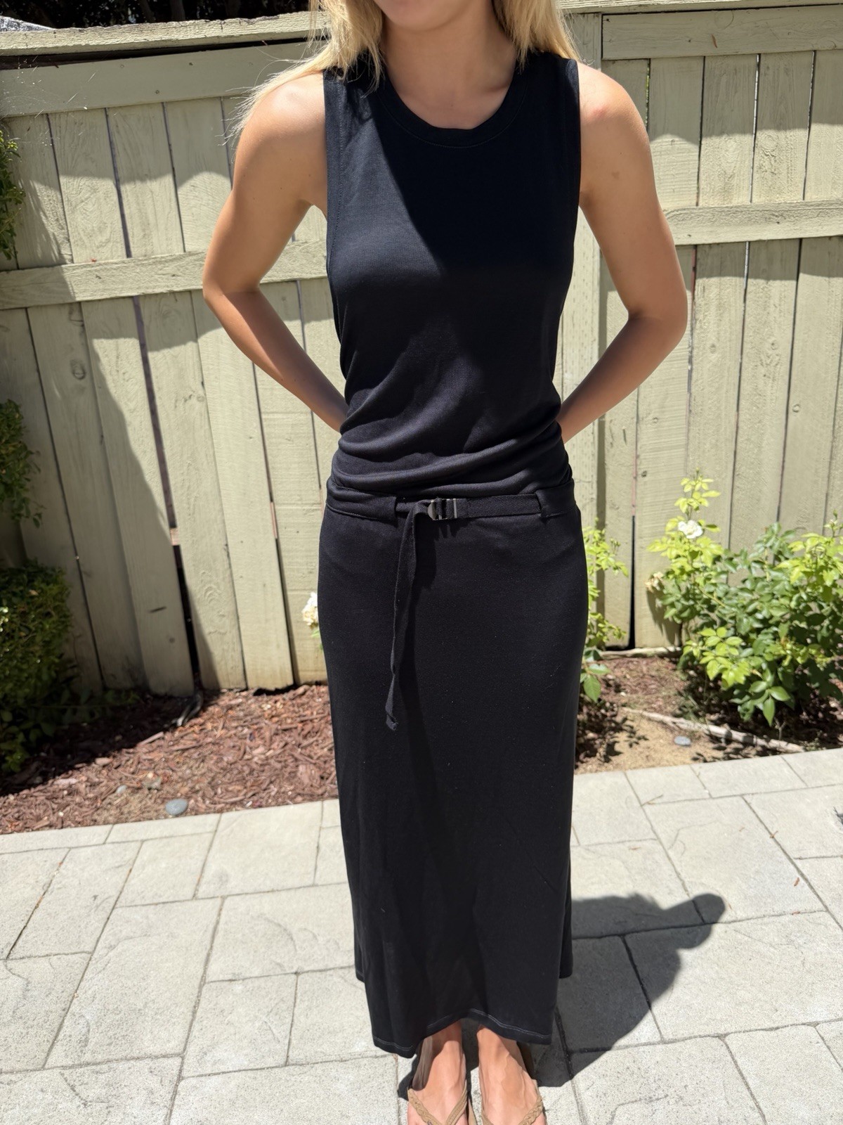 RAG & BONE Jersey Midi Long Dress Size Small Black Made in Portugal Clean